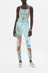 Camilla Scoop Back Catsuit Sky Cheetah In Blue