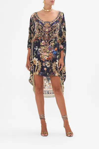 Camilla Scoop Back Hem Dress Play Your Cards Right In Gold/navy