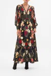 Camilla Shaped Waistband Dress With Gathered Sleeves Magic In The Manuscripts In Black