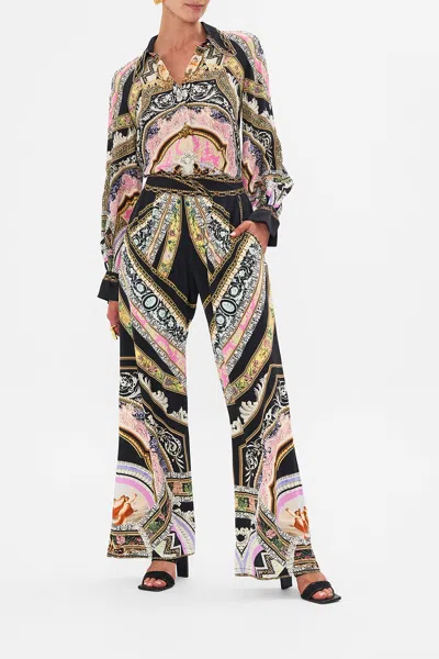 Camilla Shaped Waistband Flared Pant Florence Field Day In Black