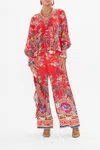 Camilla Shirred Cuff Blouse The Summer Palace In Red