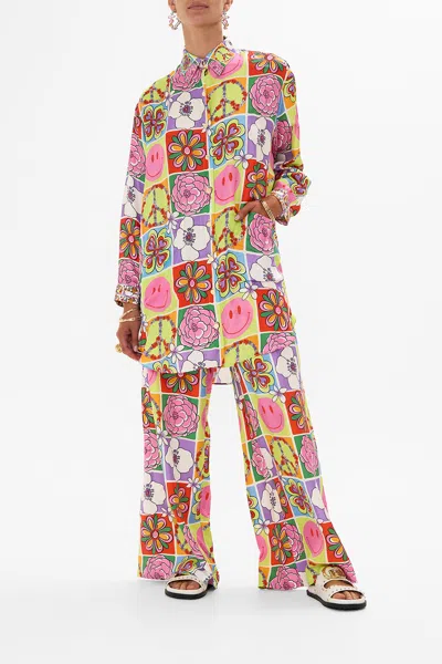 Camilla Shirt Tunic With Pockets Cosmic Prairie In White