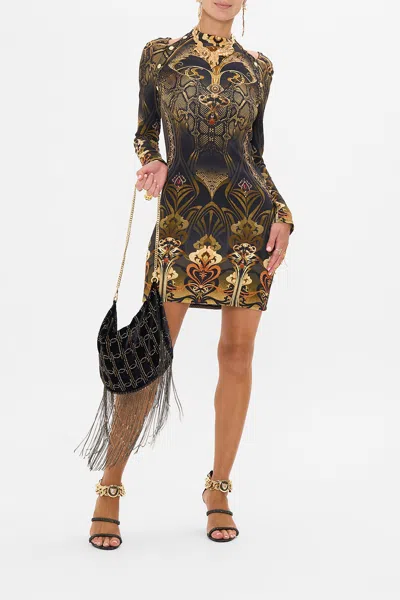Camilla Short Cut Out Shoulder Jersey Dress Nouveau Noir In Black