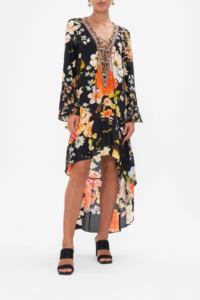 Camilla Short Dress With High Low Hem Secret History In Black