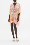 Camilla Short Lace Up Kaftan Clever Clogs In Peach/