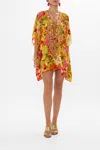 Camilla Short Lace Up Kaftan The Flower Child Society In Orange