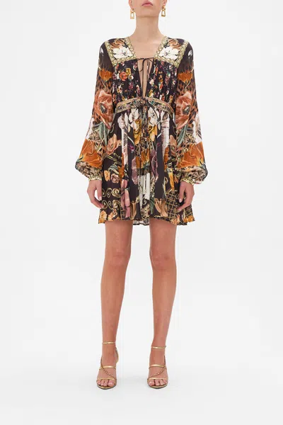 Camilla Short Peasant Dress Wave Your Wand In Navy