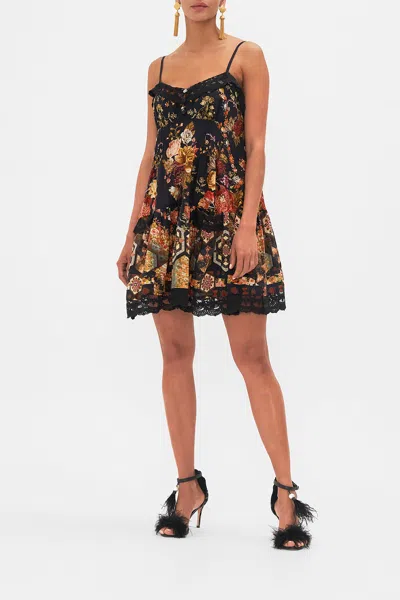 Camilla Short Pintuck Dress With Pockets Stitched In Time In Black