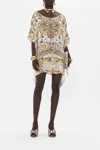 Shop Camilla Short Round Neck Kaftan Palazzo Play Date In Brown/gold