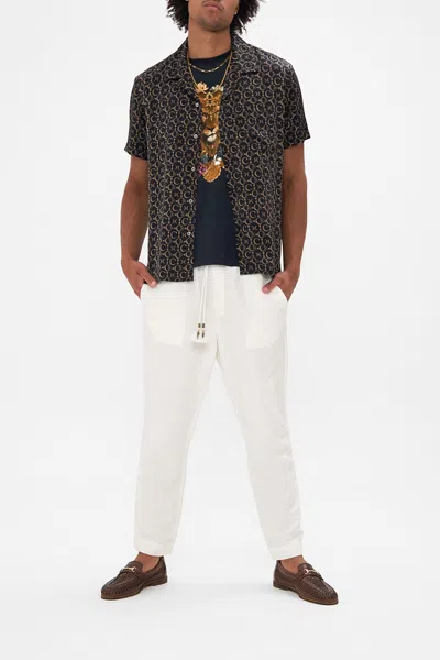 Camilla Short Sleeve Camp Collared Shirt A Night At The Opera In Black