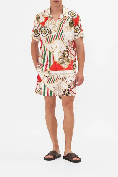 Camilla Short Sleeve Camp Collared Shirt Saluti Summertime In Multi