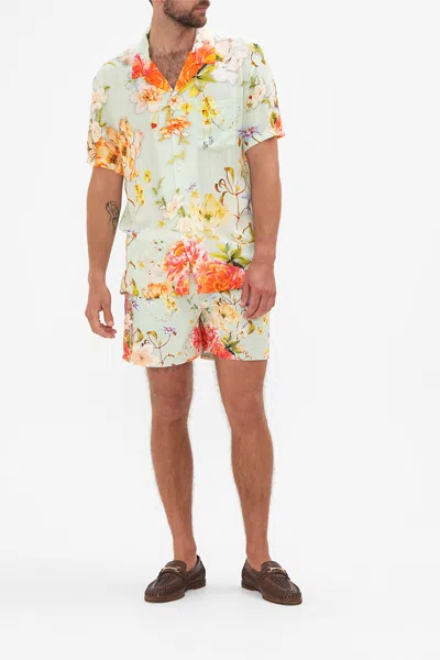 Camilla Short Sleeve Camp Collared Shirt Talk The Walk In Green