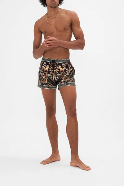 Camilla Short Swim Short Duomo Dynasty In Black/gold