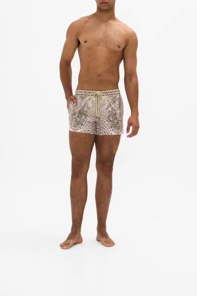 Camilla Short Swim Short Looking Glass Houses In Beige/grey