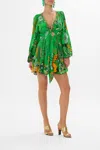 Camilla Short Wrap Tie Dress Good Vibes Generation In Green