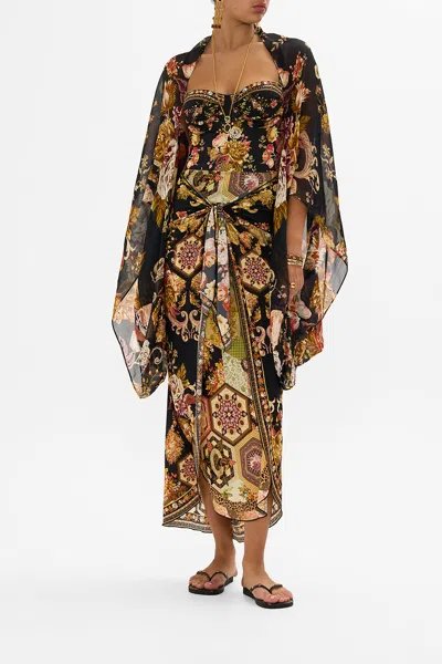 Camilla Silk Shrug Stitched In Time In Black