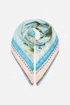 Camilla Silk Square Scarf From Sorrento With Love In Blue