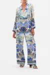 Camilla Views Of Vesuvius Silk Shirt Jacket In Blue