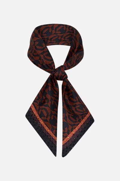 Camilla Skinny Neck Scarf Feeling Fresco In Brown