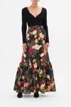 Camilla Skirt With Deep Hem Frill And Belt Magic In The Manuscripts In Black