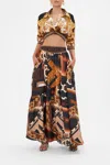 Camilla Skirt With Shaped Seam Feeling Fresco In Black/brown