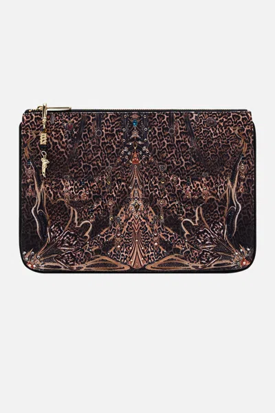 Camilla Small Canvas Clutch Amsterglam In Brown