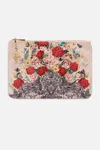 Camilla Small Canvas Clutch Etched Into Eternity In Beige/