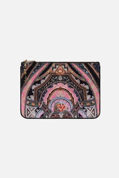 Camilla Small Canvas Clutch Florence Field Day In Multi
