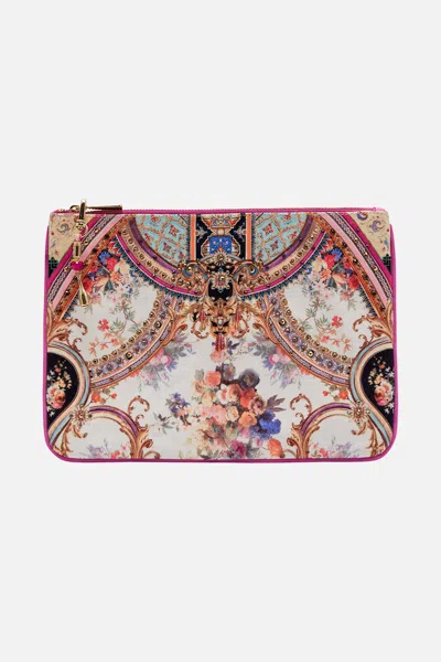 Camilla Small Canvas Clutch Friends With Frescos In Multi