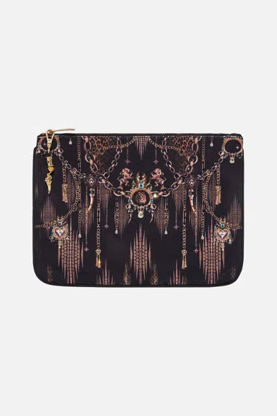 Camilla Small Canvas Clutch Jungle Dreaming In Black