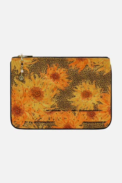 Camilla Small Canvas Clutch Make Me Your Masterpiece In Yellow