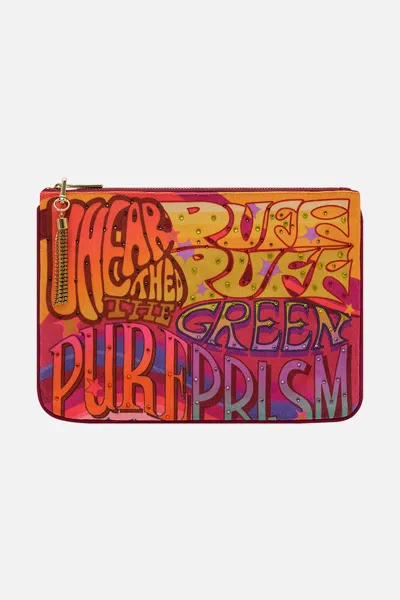 Camilla Small Canvas Clutch Pure Prism In Orange