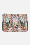 Camilla Small Canvas Clutch Renaissance Romance In Beige/green