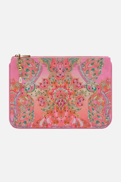 Camilla Small Canvas Clutch Tea With Tuschinski In Pink