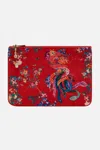 Camilla Small Canvas Clutch The Summer Palace In Red
