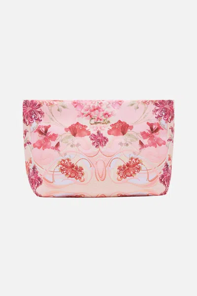 Camilla Small Makeup Clutch Blossoms And Brushstrokes In Pink
