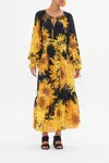 Camilla Smocked Raglan Sleeve Dress Make Me Your Masterpiece In Yellow