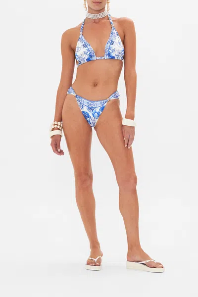 Camilla Soft Tie Bikini With Trim Immortal Ink In Blue/white