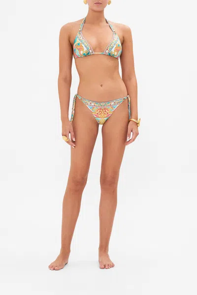 Camilla Soft Tie Tri Bikini With Trims Sail Away With Me In Blue/green