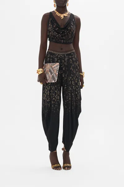Camilla Split Hem Jersey Pant Mosaic Muse In Black/brown/grey