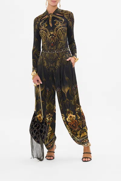 Camilla Split Hem Jersey Pant Nouveau Noir In Black