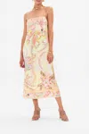 Camilla Square Neck Midi Dress Cosmic Tuscan In Green/yellow