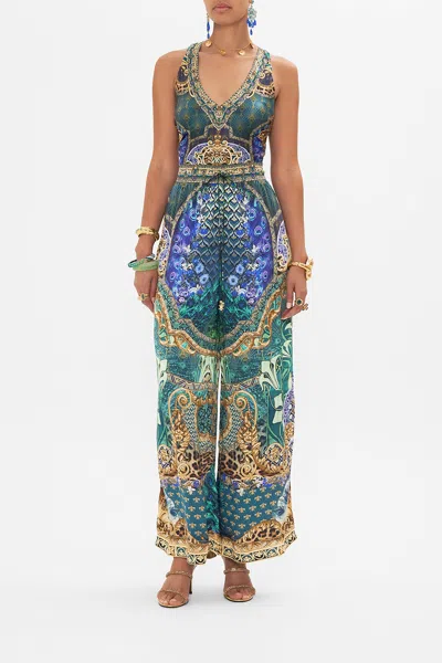Camilla Straight Leg Pant Fan Dance In Green