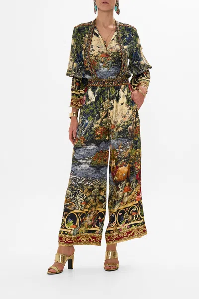 Camilla Straight Leg Pant Tapestry Totems In Brown