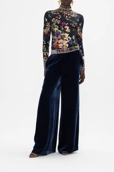 Camilla Straight Leg Relaxed Trouser Play Your Cards Right In Gold/navy