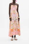Camilla Floral-print Ruched-detail Maxi Dress In Pink