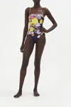 Camilla Peacebew Strapless One-piece Swimsuit In Black