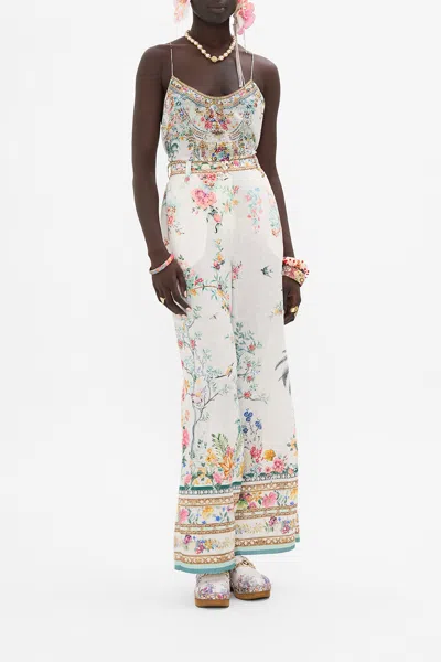 Camilla T Back Shoestring Top Plumes And Parterres In White