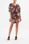 Camilla Taffeta Bow Mini Dress Reservation For Love In Black/red