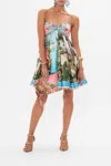Camilla Taffeta Strapless Short Dress From Sorrento With Love In Blue